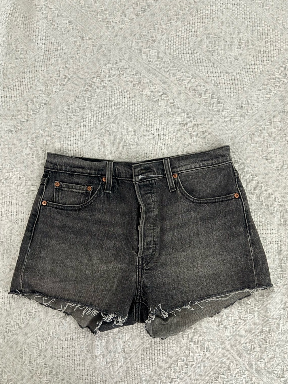Levi’s 501 High-Rise Black Denim Cutoff Shorts